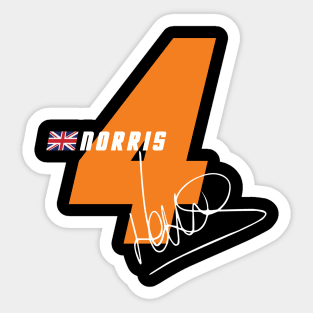 Lando Norris 4 Signature Number Sticker